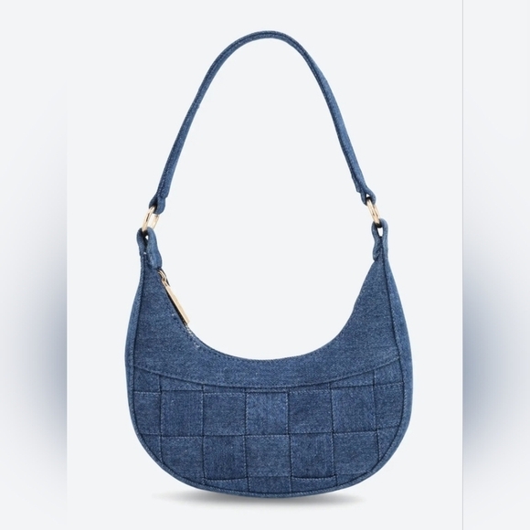 Mali + Lili Handbags - Mali + LiliLeilani Woven Denim Baugette Bag | Blue Denim Shoulder Bag
